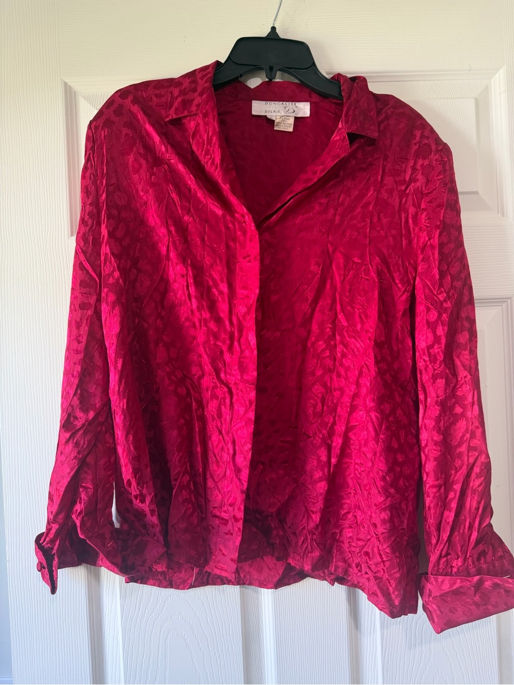 Doncaster silk blouse size large vintage silk top